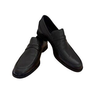 Rockport Size 7.5 Black Leather Slip On Loafers With Adiprene By Adidas Insoles